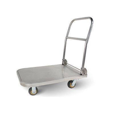 Heavy Duty Platform Truck Flat Cart Hand Trucks Dolly Large Flatbed With Swivel Caster Wheels Four Corner Anti-collision