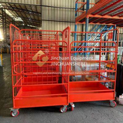 jinchuan non-standard steel logistics trolley, flexibly movable, stable in load-bearing, stackable and foldable