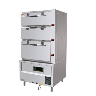 Jinyudian Style Electric 3 Doors Seafood Steamer 900x900x1900mm 27kW 380V Industrial Grade