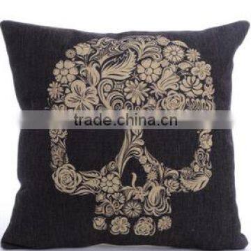 Soft Linen Cotton Material Pillow Case for Car Sofa Home Decor Customized Cushion Cover Case Skull Printed photo-5