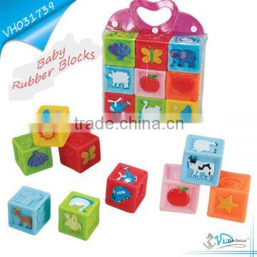 Vinyl soft Children Building Blocks Cartoon Animal and Number(9pcs)