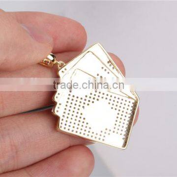 Newest Model Hip Hop Playing Card Pendant 10k Gold Plating Two Tone Jewerly photo-5