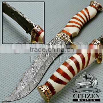 CITIZEN KNIVES, BEAUTIFUL CUSTOM HAND MADE DAMASCUS STEEL HUNTING KNIFE