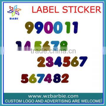 different Colored sequential scrapbook number self adhesive sticker