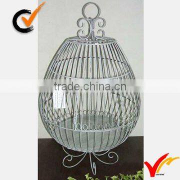 shabby chic metal bird cage white