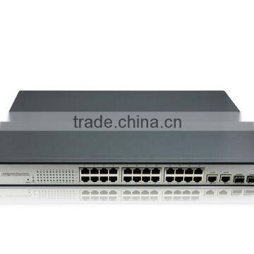 26 Port Managed Ethernet Switch with 24 10/100M Ports and 2 Gigabit Combo