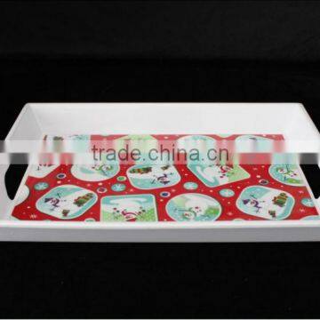 15 inch two-handled rectangular melamine tray