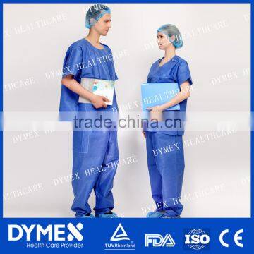 Disposable SMS Short Cuff Scrub Suit Uniform