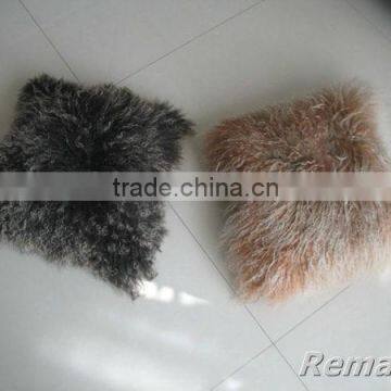 Factory Wholesale 100% Real Tibetan Mongolian Lamb Skin Fur Pillow photo-3