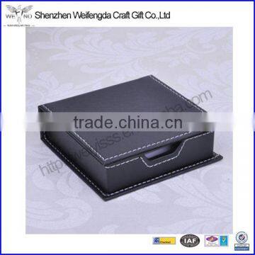 Top Grade Straight Stitching Leather Desktop Memo Pad Holder