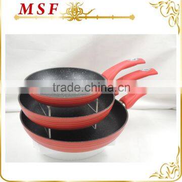 MSF-6693 Pressing aluminum fry pan marble non stick coating for oil free