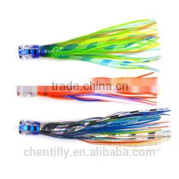5 Pcs Small Size Resin Head Octopus Skirt Bait Big Game Fishing Lure Sea Trolling Fishing Lure Salt Water Lures 4.5 Inch 15g