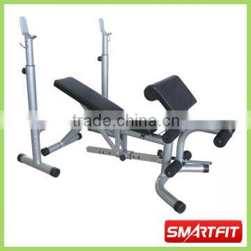 leg extension combined Exercise Bench with barbell and plate rack fitness bench equipment