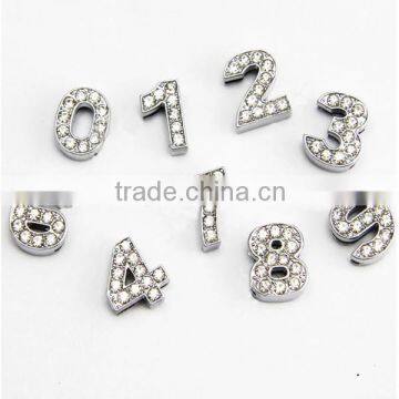 DIY Hot sale 10mm number slider charm for bracelet