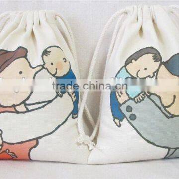 2015 hot selling canvas cotton drawstring bag for gift packing