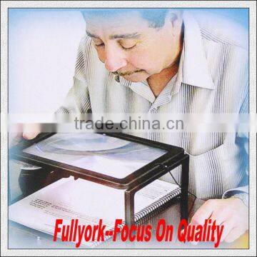 A4 Full Page Large Hands Free Magnifier Magnifying Glass Lens For Reading w/ Cord