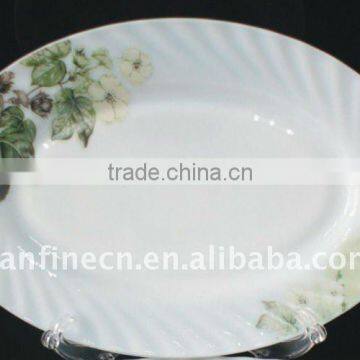 OPAL GLASS OVAL PLATES