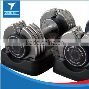 New design Chromed Dumbbell, Adjustable dumbbell from 10Lbs to 50Lbs