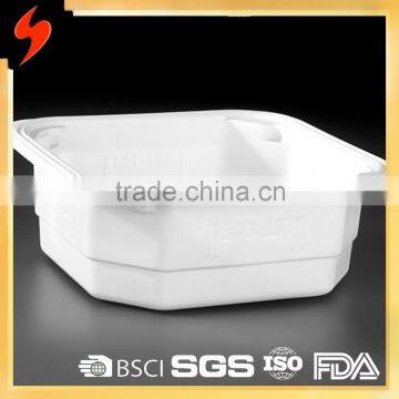 High Quality Food Grade PP 900ml White Rectangular Food Tray with FDA certified