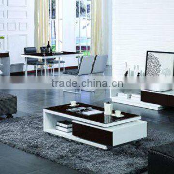 black&white galss top brief metals dining table