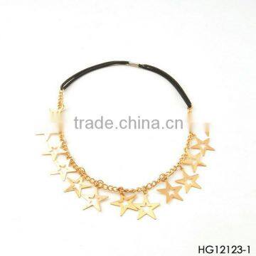 Women Hair Accessory Gold Metal Hollow Star Headband