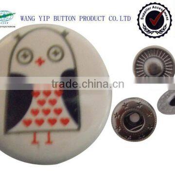 11.5mm Small Cute Fashion Metal Silk Print Snap Button
