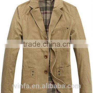 Men casual jacket cotton canvas quilted cargo jacket