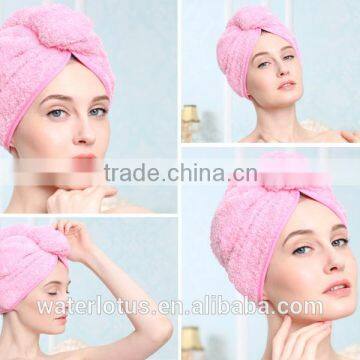 High quality super-thick microfiber hair drying cap lady gym swimming shower pink yellow hair fast dry drying cap turban towel