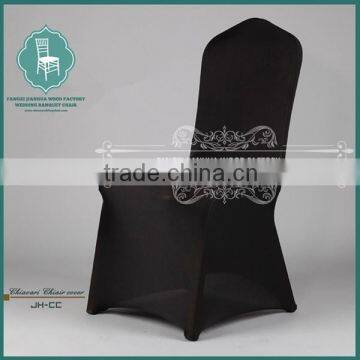 ruffled spandex chair cover with sashes