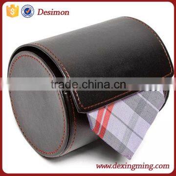 Black Leather leather Tie Case - Tie Storage and For Travel