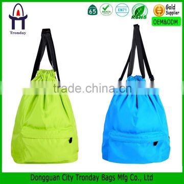 Fashion strong drawtring backpack outdoor sports hiking bag