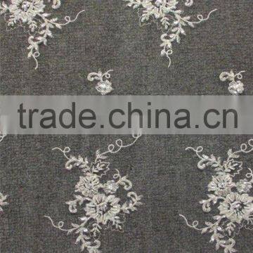 Embroiedered Jaquared lace fabricCA007B
