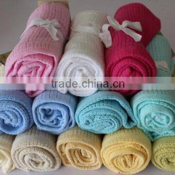 Cellular Baby Blanket For Pram Soft Pure Cotton 70x90CM Cheap Wholesale Muslins Swaddle Blanket