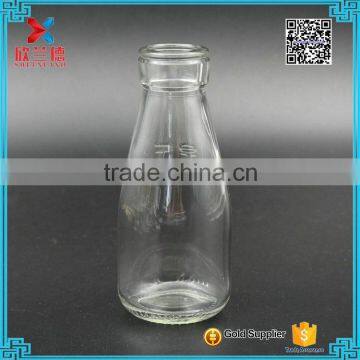 wholesale 200 ml clear glass bottle glass milk beverage bottle