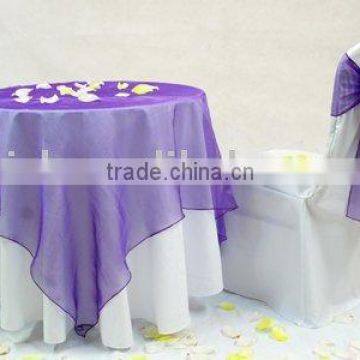 Tablecloth with Organza Overlay,Banquet table cover, Tablecloth