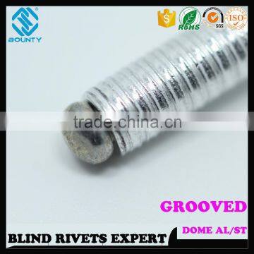 HIGH QUALITY FACTORY OPEN END DOME HEAD ALUMINUM GROOVED TYPE BLIND RIVETS