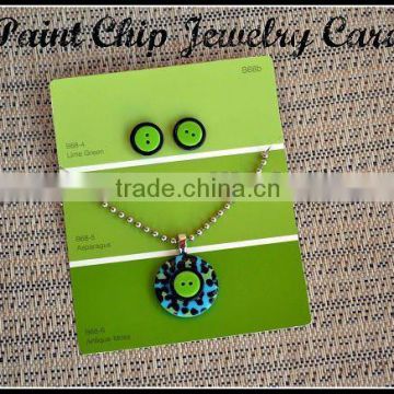 Green color printing Paper jewelry display card, jewelry card, jewelry display cards custom