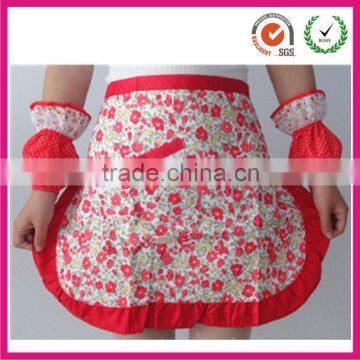 Bond color waist apron with ruffle side (factory)