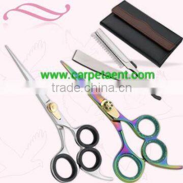 Barber shears kit, Barber Scissor with three rings with blade, Barber kit