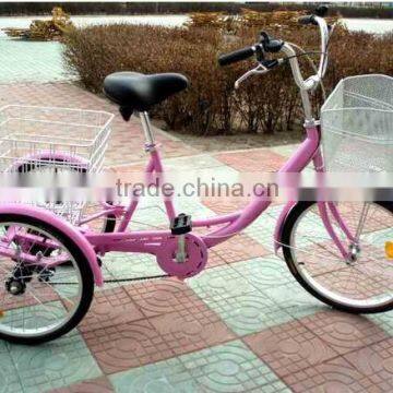 popular pink 24inch & 20 inch tricycle for adult