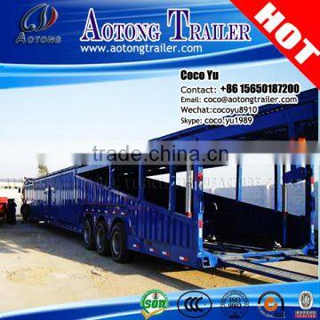 Juyuan 3 Axles Single Tires Type Car Transporter Trailer Trucks