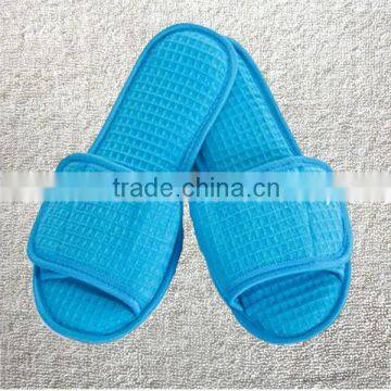 Blue Cotton Waffle Hotel Spa Slippers with magic tape