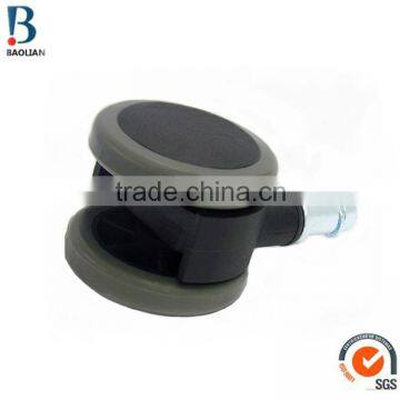 China 2"grey Nylon PU Rubber Furniture Caster Wheels With Grip Ring Stem photo-2