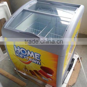 158L smaller curved glass door freezer SD-158 ce Cream Display Freezer with Volume Optional of 136, 218, 280, 336, 352, 406, 517