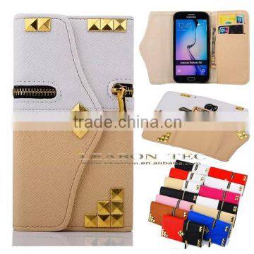 Zipper New Arrival Elegant Style Flip Leather for Samsung Galaxy s6 Case Made in China photo-4