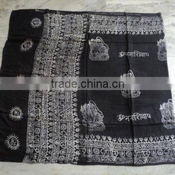 black printed prayer scarves pareo sarongs om