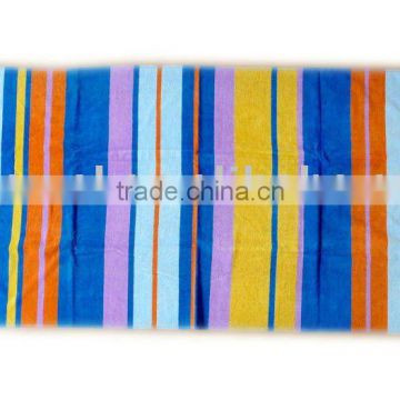 stripe velour yarn dyed beach towel