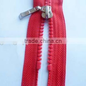 5# plastic derlin zipper PVC zipper fastener open end zipper with fancy zipper pullers coate zipper