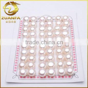 aaa quality zhuji pearl supplier 8mm pearl with hole flat button pearl