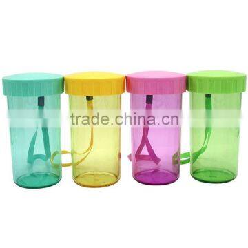 plastic water drinking cup with cover